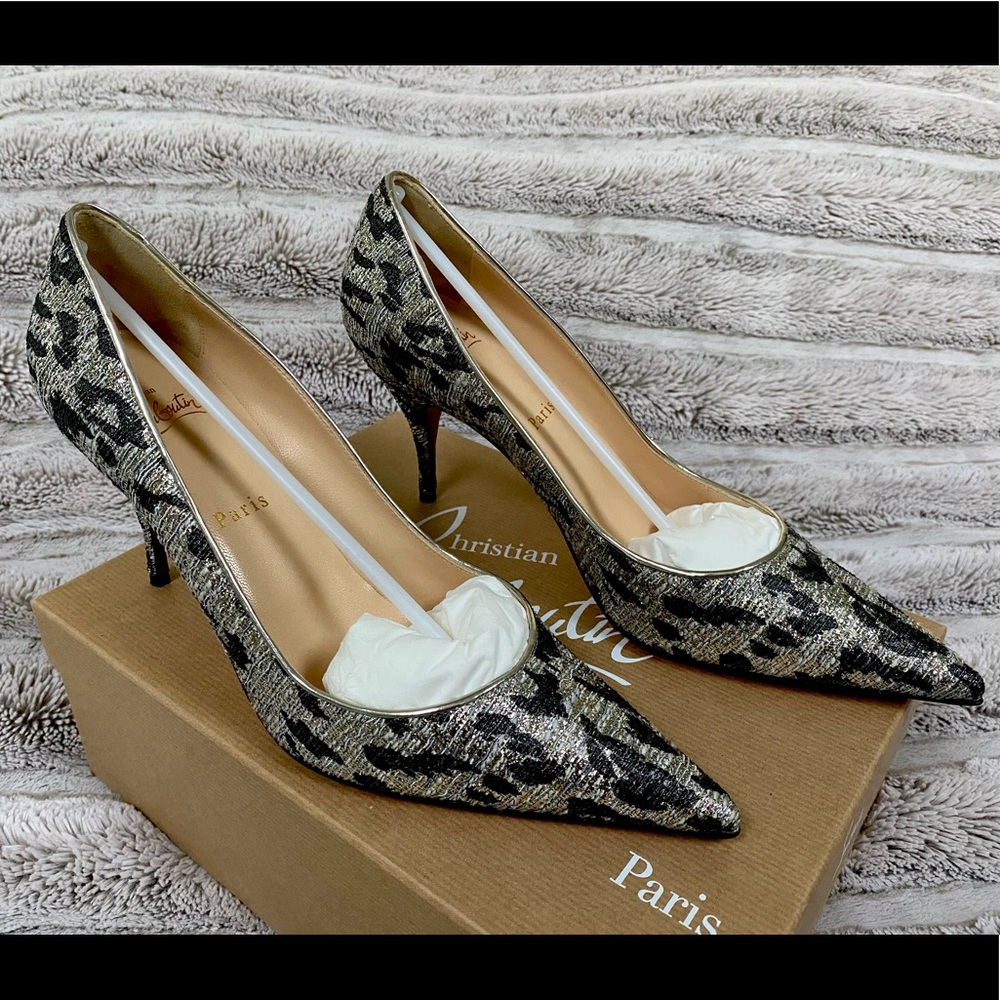 NIB❗️Christian Louboutin Silver Lurex Clare 80 Pumps